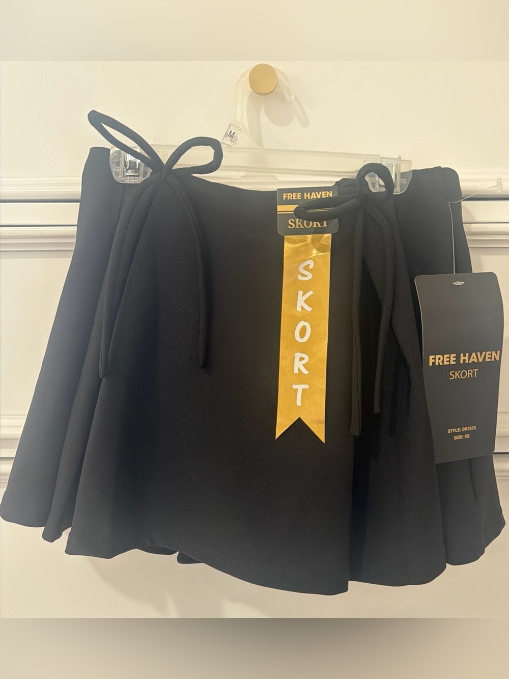 Free Haven Black Skort with Side Bow Detail NWT